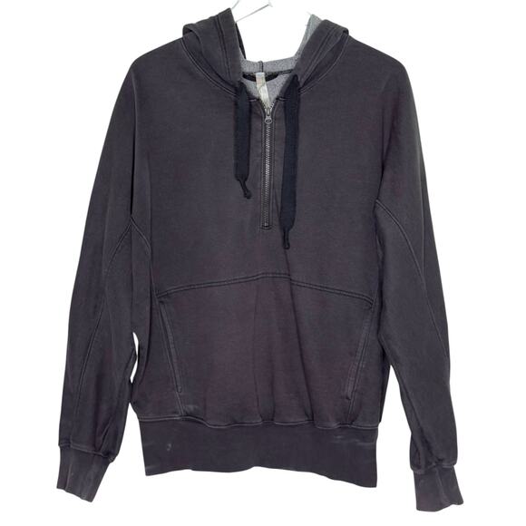 Free People Movement L Think Future Hoodie Washed Black Pullover *flaw - Picture 2 of 12